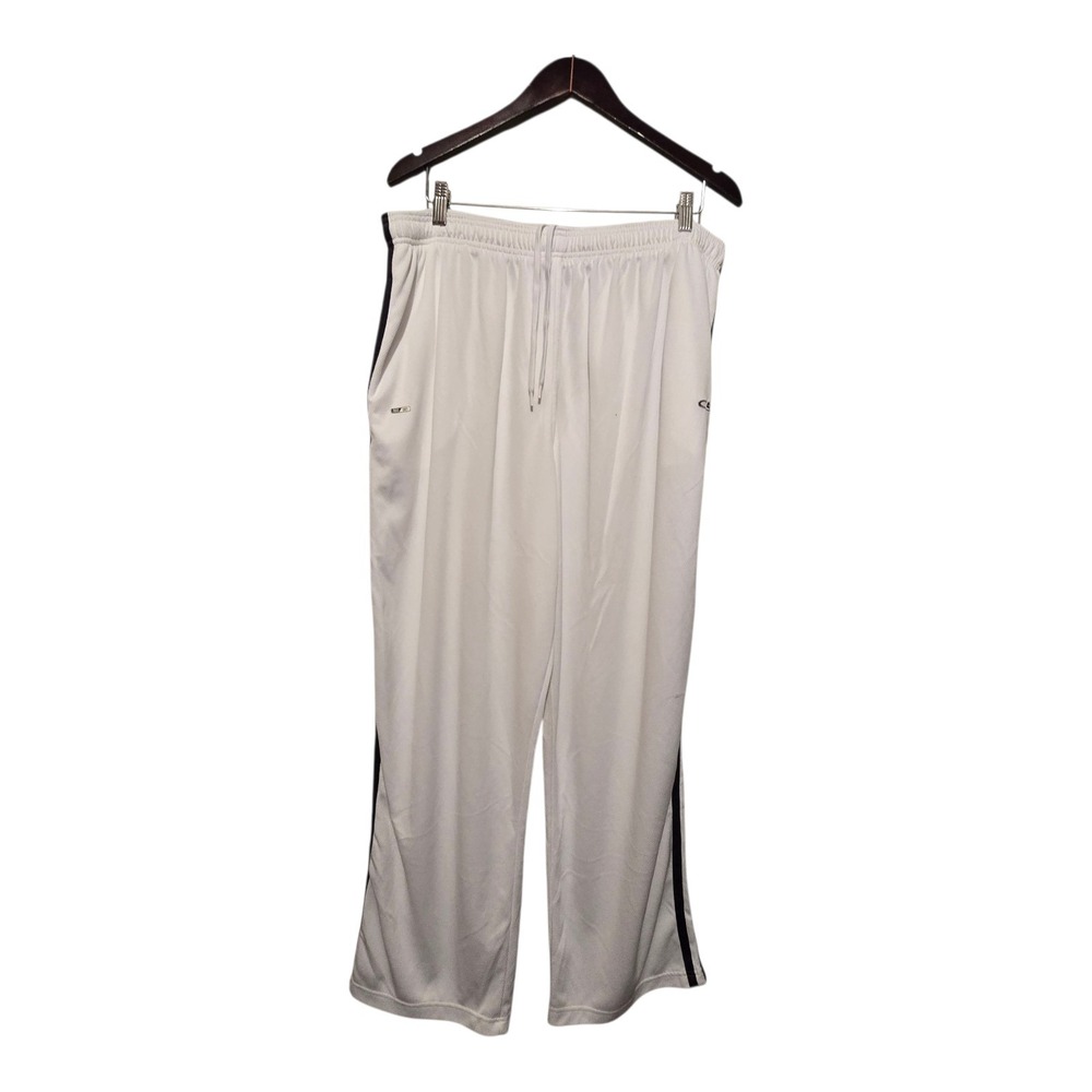 Champion Duo Dry Mesh Athletic Track Pants Mens XXL White Side Stripes Logo EUC‎